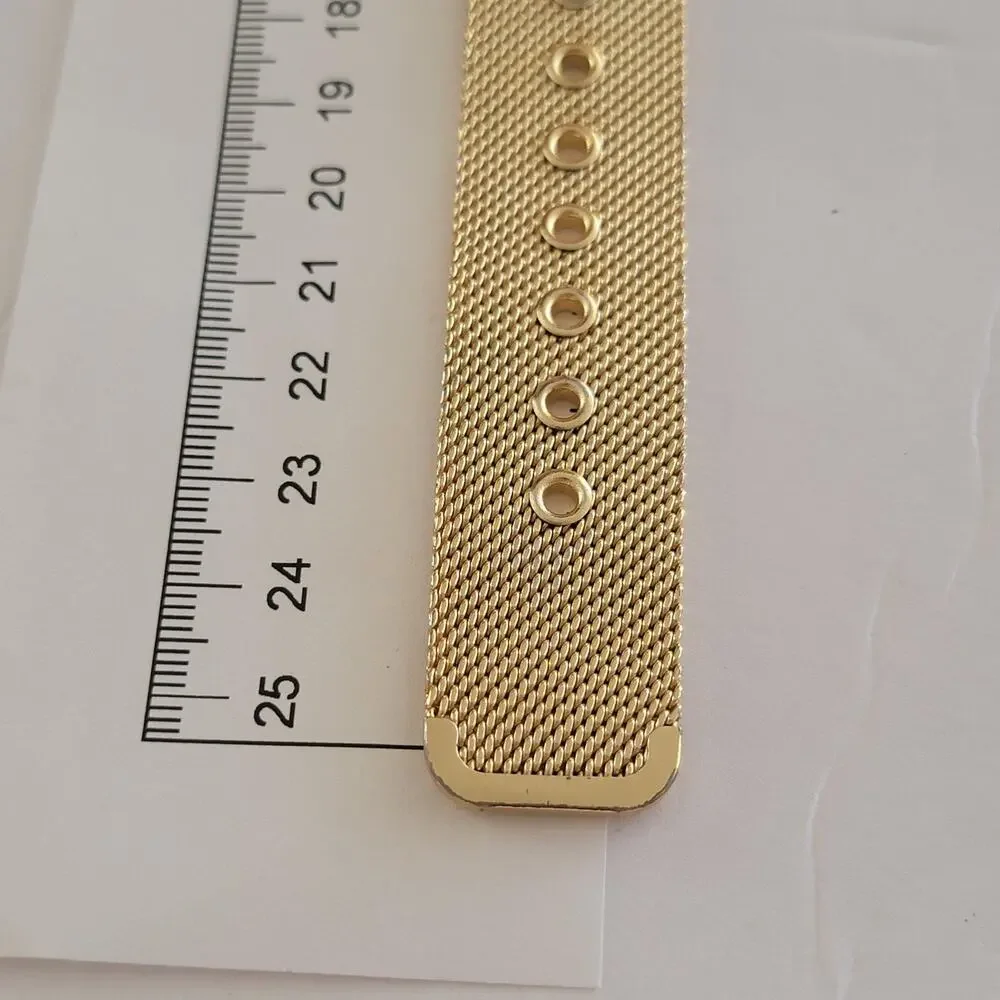 Womens Watch Black Dial 36mm Gold Case Gold Mesh Bracelet Quartz Analog